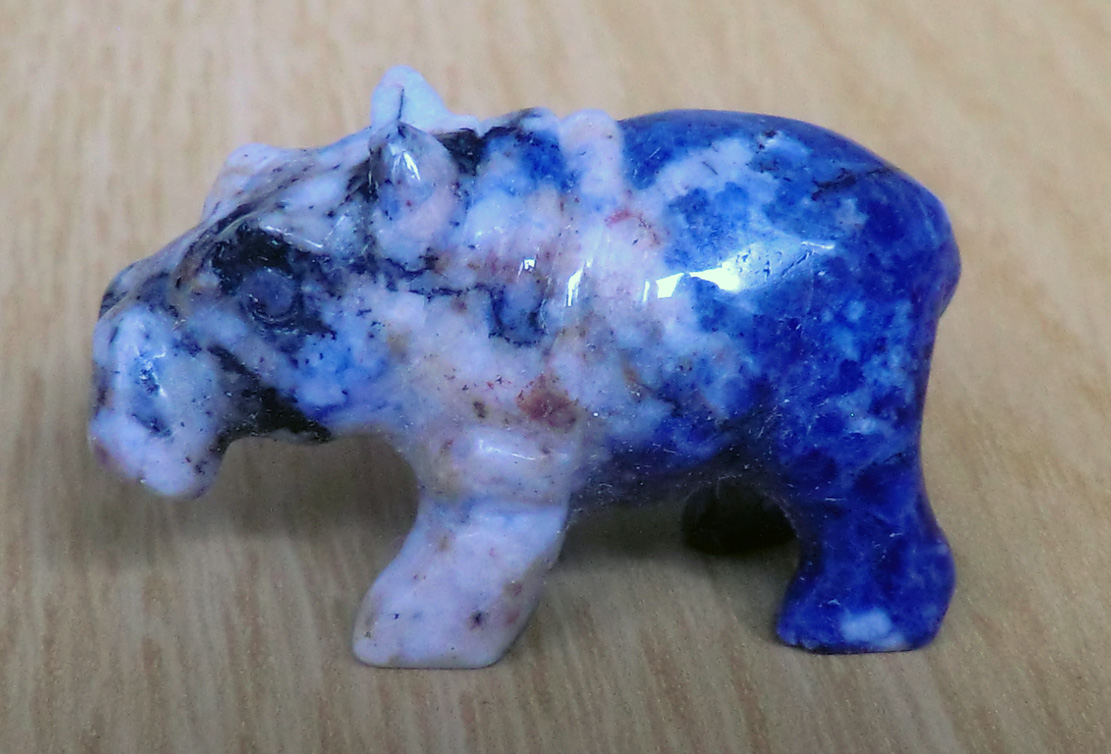 Blue and White Crystal Hippo