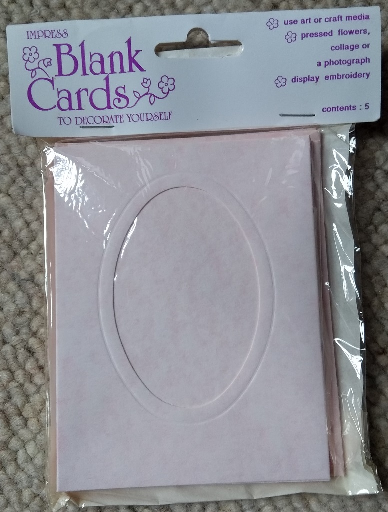  5 Blank Oval Aperture Cards (12x8.5 cm) Pale Pink