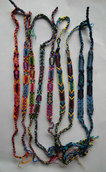 Five Fair Trade Friendship Bracelets Woven Designs