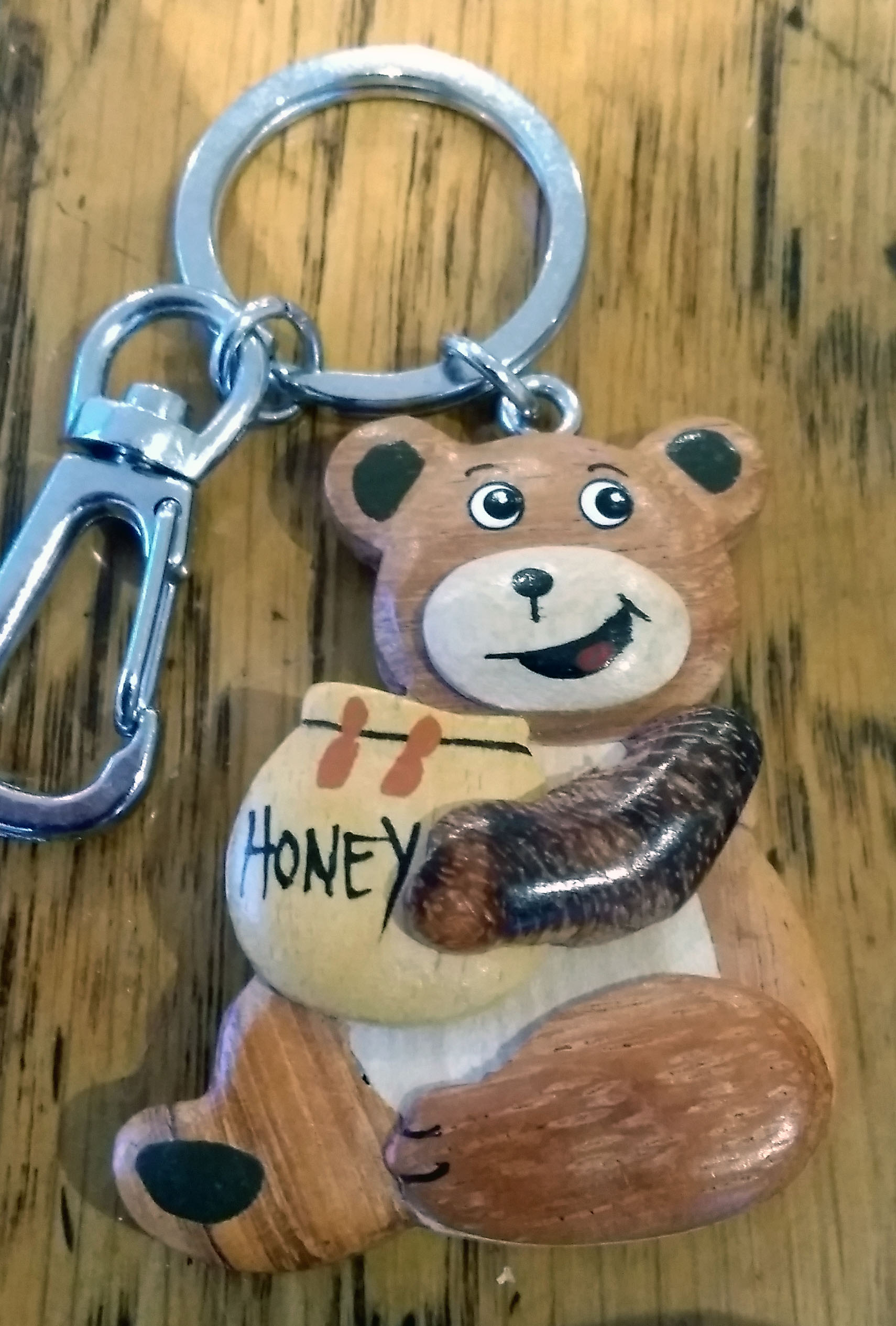 Large Bear with Honey Key Ring