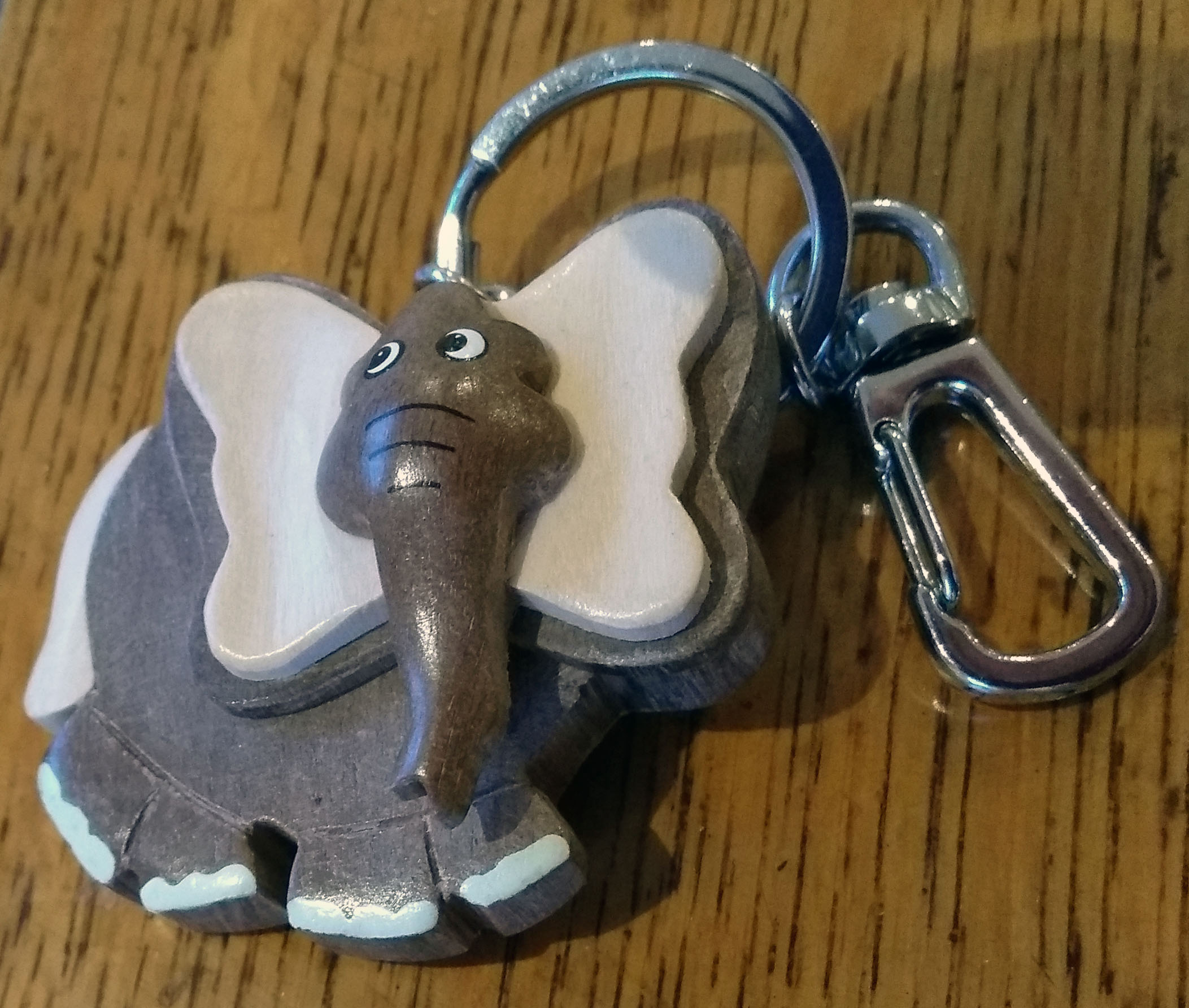 Large Elephant Side View Key Ring