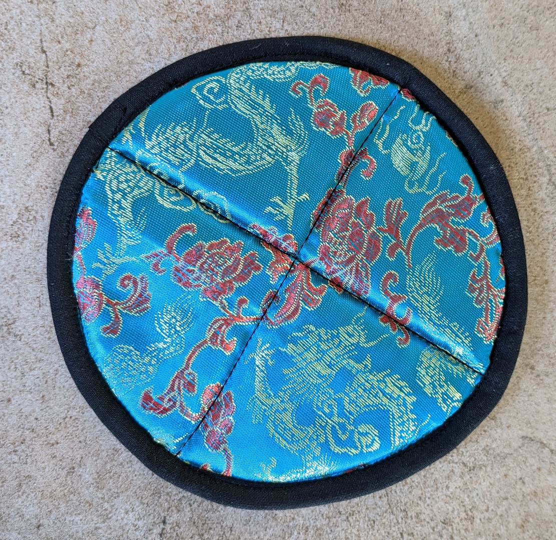 Medium Quilted  Turquoise 15cm Playing Mat for Tibetan Bowls