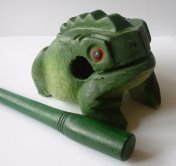 Fair Trade Green Frog Wood Guiro (Four Inch)