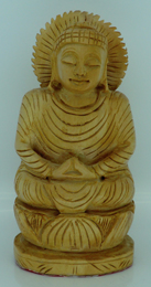 Carved Wood Gautam Buddha 10cm No 407