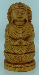 Carved Wood Gautam Buddha 10cm No 410