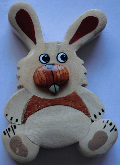 Rabbit Design 3 Wooden Fridge Magnet