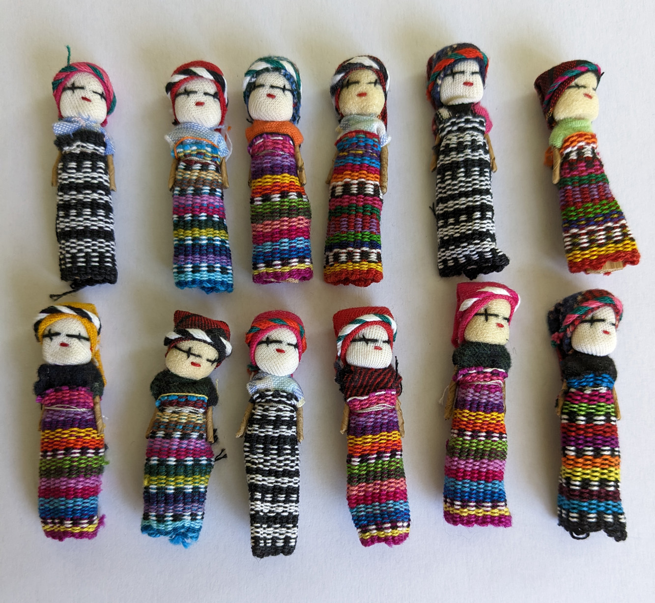 Large Guatemalan Worry Dolls - Twelve Dolls (Fair Trade)