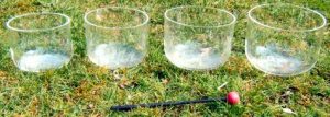 Clear quartz crystal bowls