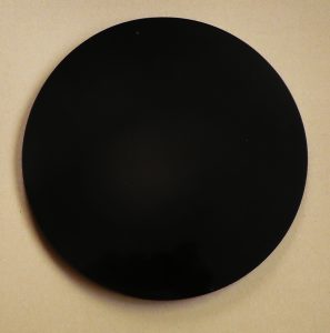 Round black obsidian scrying mirror