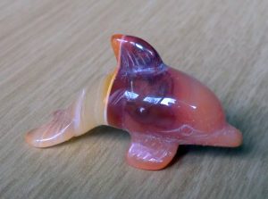 Banded Carved Crystal Dolphin