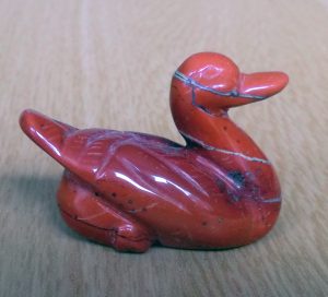 Red Carved Crystal Duck
