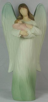 Angel and Pink Baby Statuette 3854B