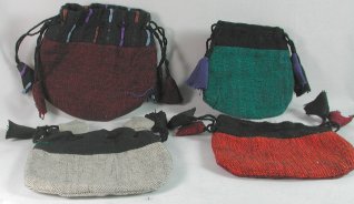 Five Fabric Drawstring Bags