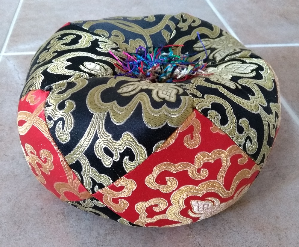 Large Red/Black Brocade 20cm Tibetan Singing Bowl Cushion