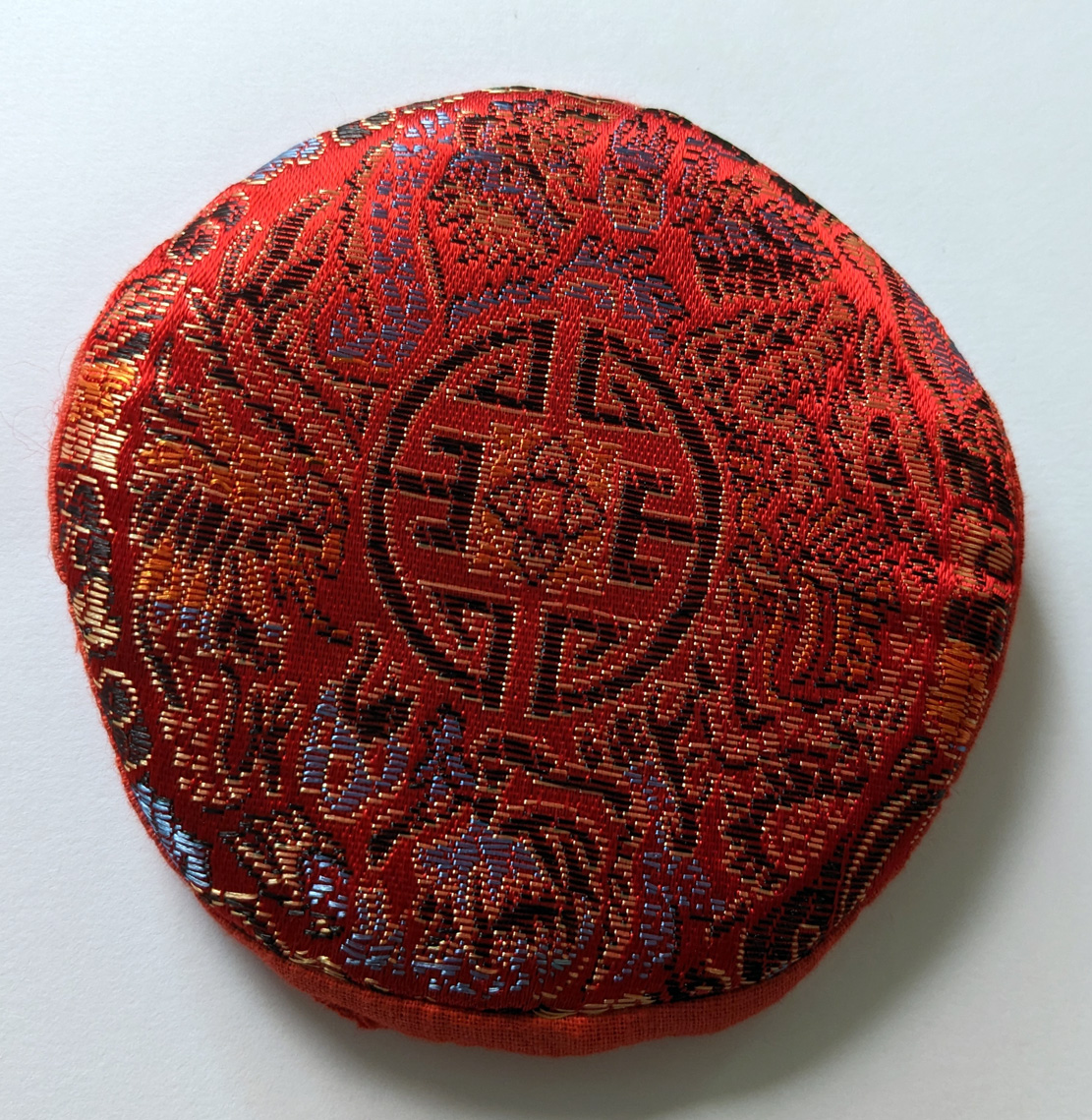 Small Thicker Quilted Paatterned Red 10cm Playing Mat for Tibetan Bowls