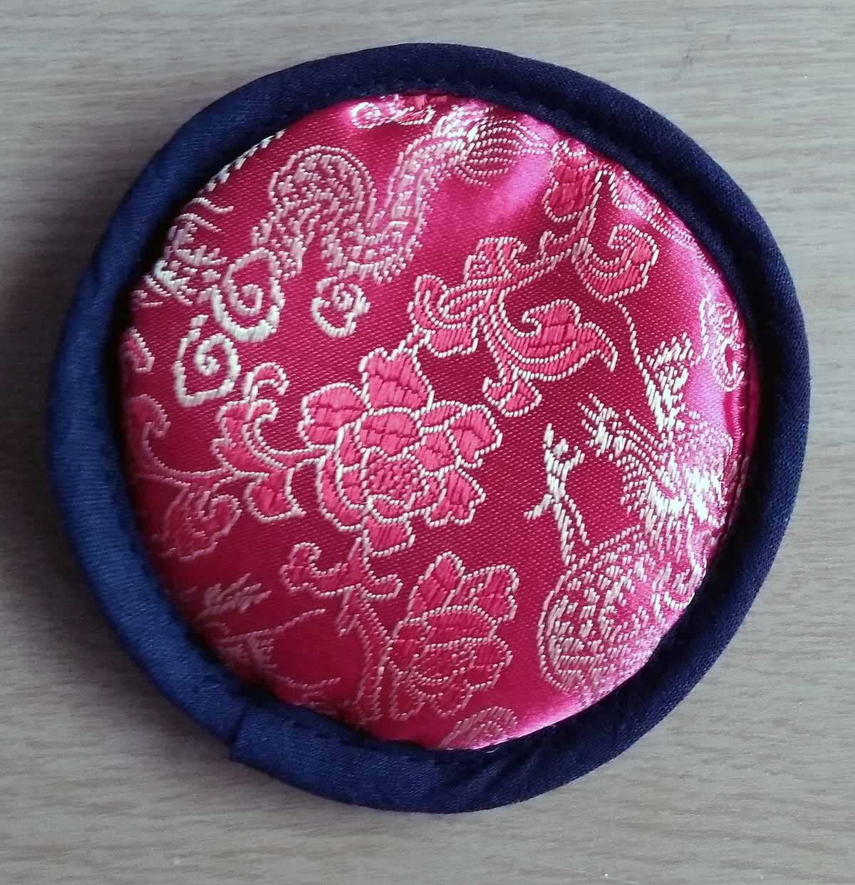 Small Quilted Red Yellow 10cm Playing Mat for Tibetan Bowls