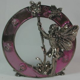 Small Pewter Metal Candle Holder Fairy
