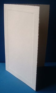  50 Blank White Embossed Single Fold Cards (18x11.5cm)