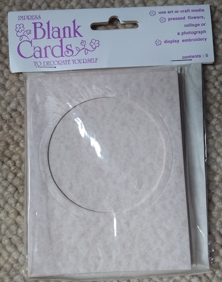  5 Blank Round Aperture Cards (12x8.5 cm)  Beige