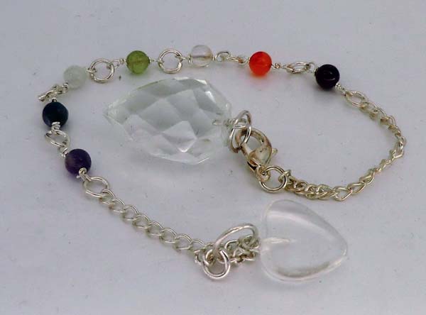 Chakra Bracelet Dowsing Pendulum Quartz  Grape Design(9)