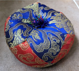 Medium Blue/ Red 15cm Tibetan Singing Bowl Cushion 