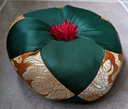 Medium Green/ Orange 15cm Tibetan Singing Bowl Cushion 