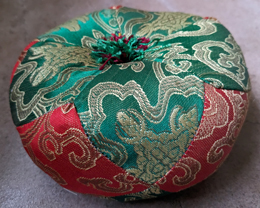 Medium Green/ Red 15cm Tibetan Singing Bowl Cushion 