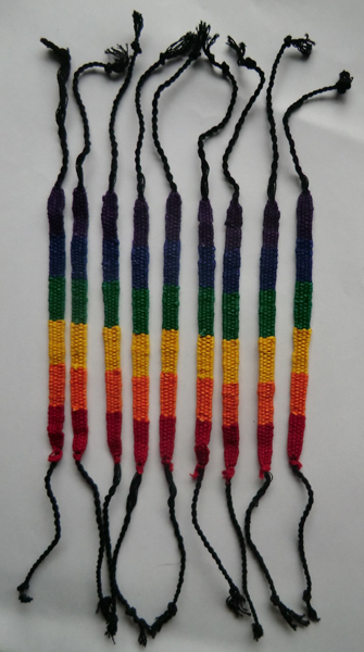 Fair Trade Friendship Bracelet Rainbow Flat