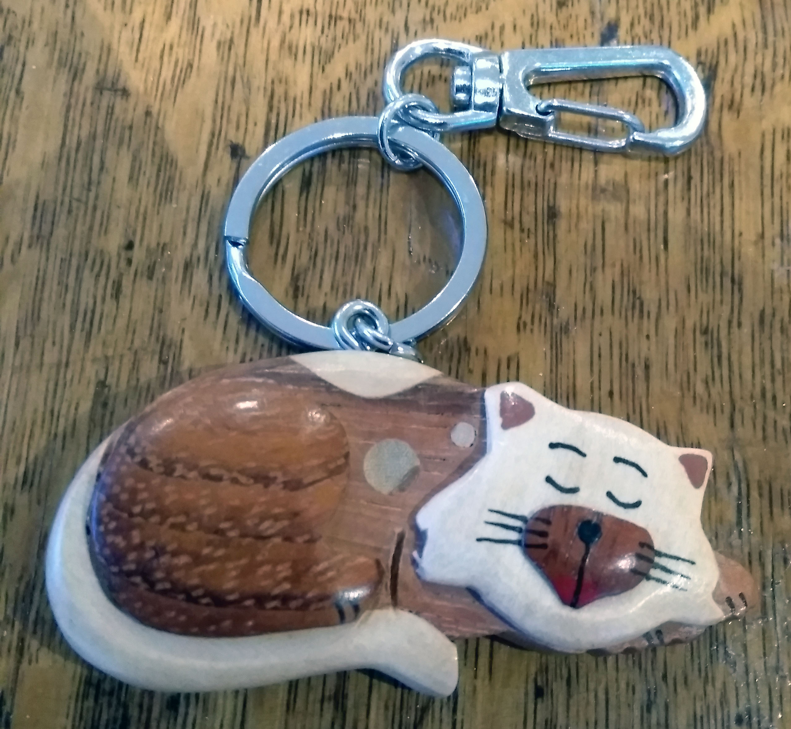 Large Cat Sleeping Key Ring