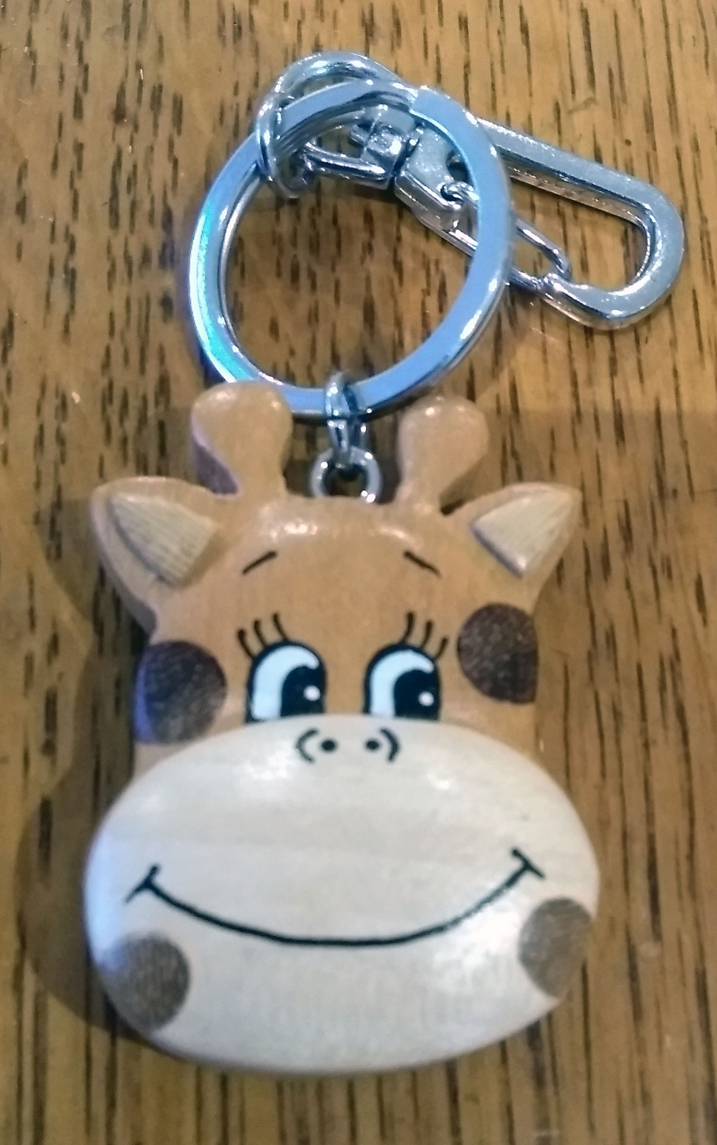 Large Giraffe Head Key Ring