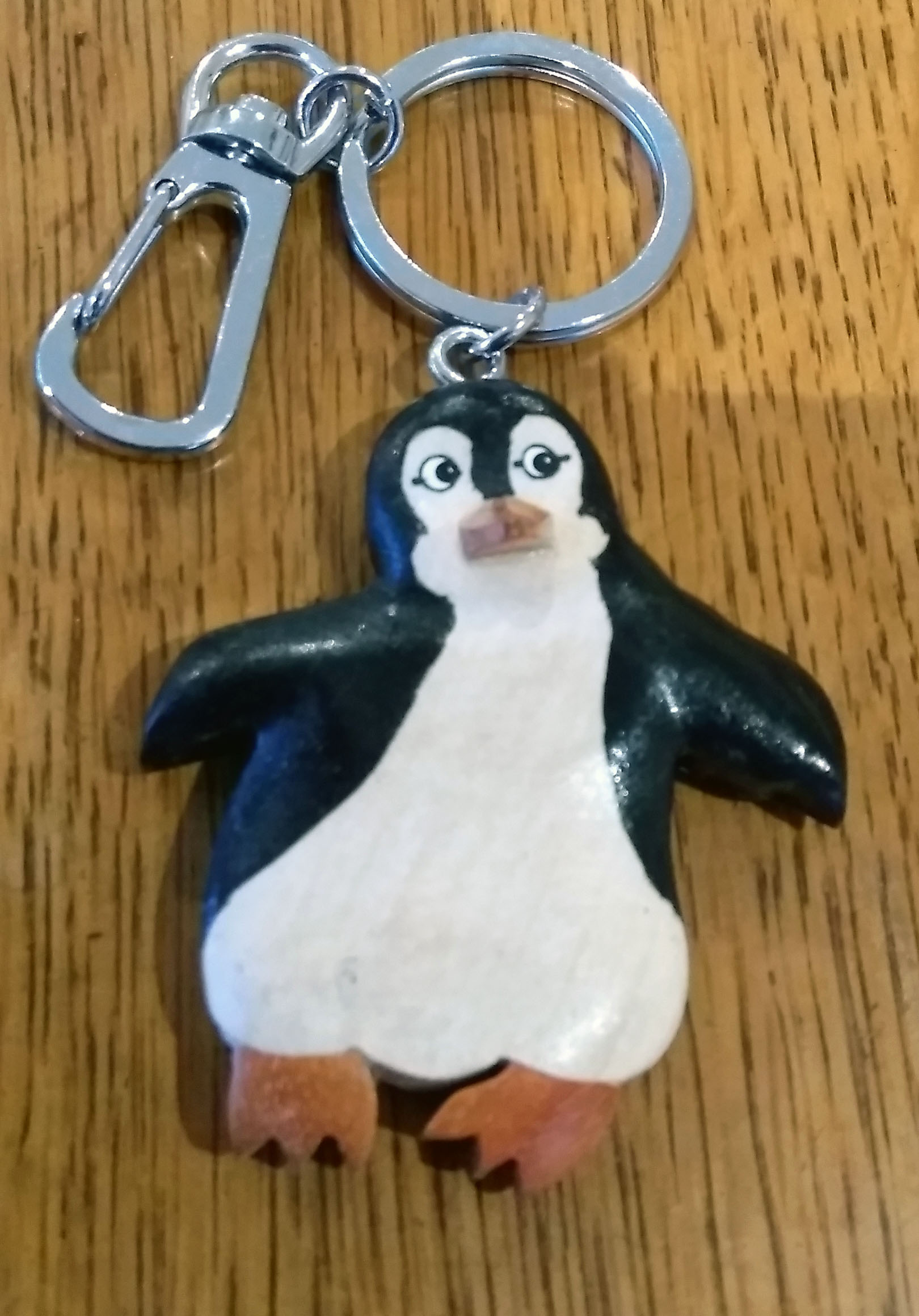 Large Penguin Front View Key Ring