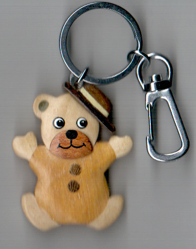 Large Bear with Hat Key Ring