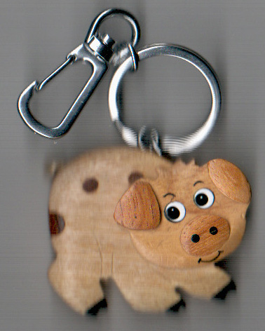 Large Spotted Pig Key Ring