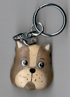Small Dog's Head Key Ring