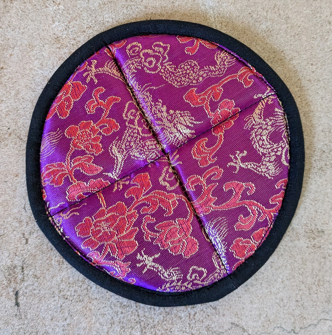 Medium Quilted  Purple 15cm Playing Mat for Tibetan Bowls