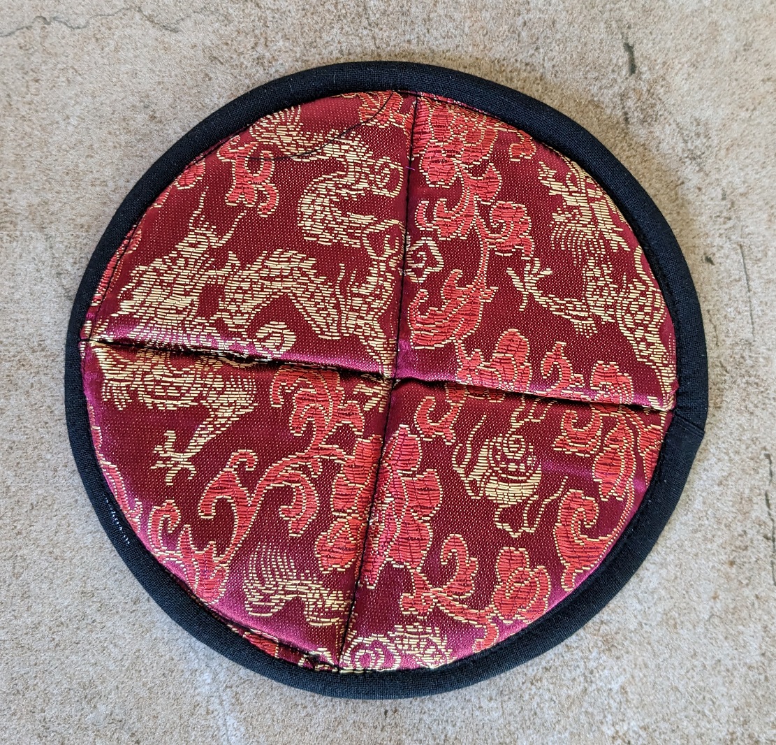 Medium Quilted  Red  15cm Playing Mat for Tibetan Bowls