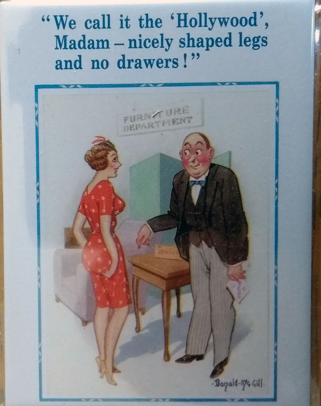 Hollywood - Donald McGill Saucy Postcard Fridge Magnets