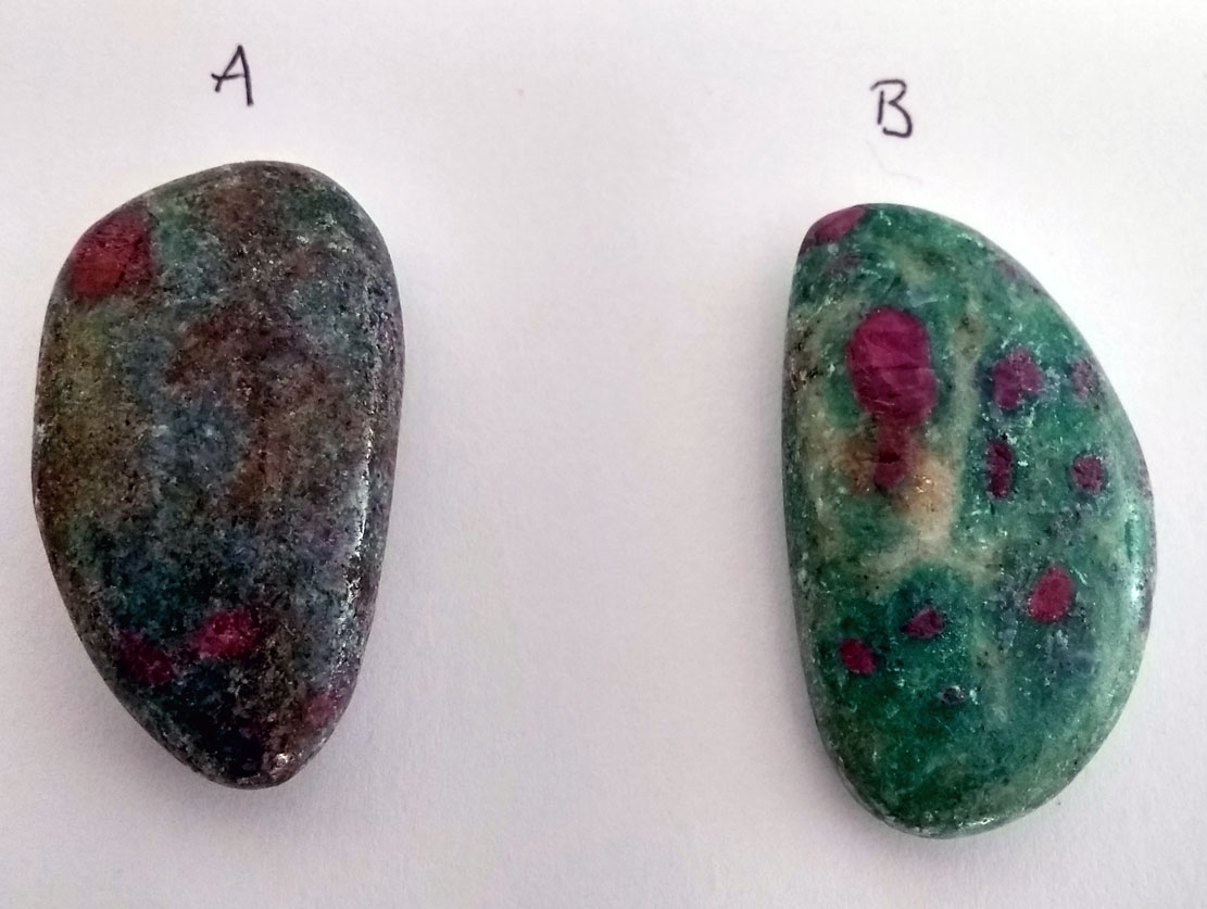 Mini Palm Stone Ruby in Zoisite 7B