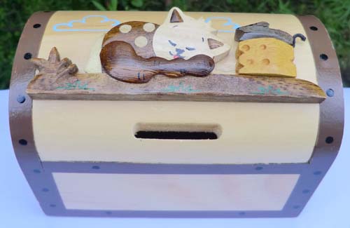 Cat, Cheese and Mouse Money Box Chest New Design