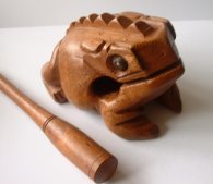Fair Trade (Four Inch) Small Natural Wood Frog Guiro