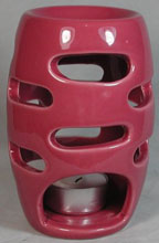 Ceramic Essential Oil Burner Design No 8 Convex Pink Gloss Finish