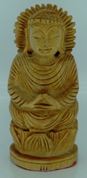Carved Wood Gautam Buddha 7.5cm No 306