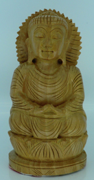 Carved Wood Gautam Buddha 10cm No 408