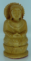 Carved Wood Gautam Buddha 10cm No 409