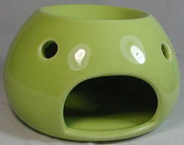 Ceramic Essential Oil Burner Design No 2 Green Gloss Finish