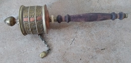 Buddhist Tibetan Prayer Wheel 24cm High Copper and Brass Design No 30A