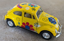 Yellow VW Pull-back Toy Car