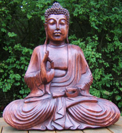 Carved Wooden Buddha 12 Inches High 330 Fair Trade
