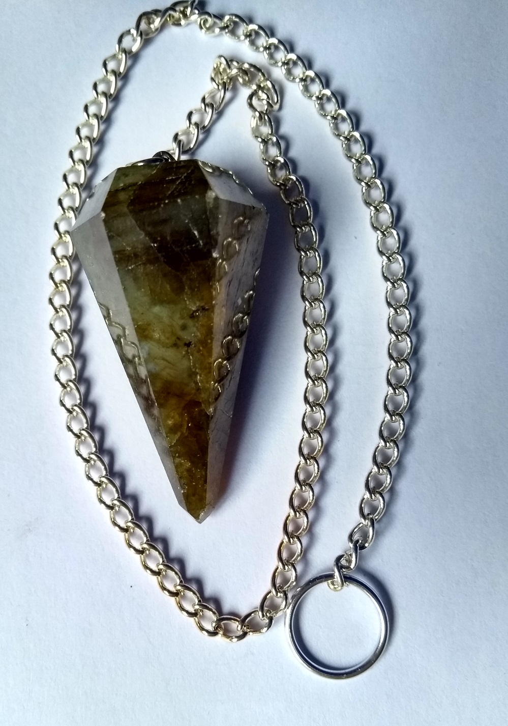 Mystery Hexagonal Dowsing Pendulum Design 15-1F Labradorite?