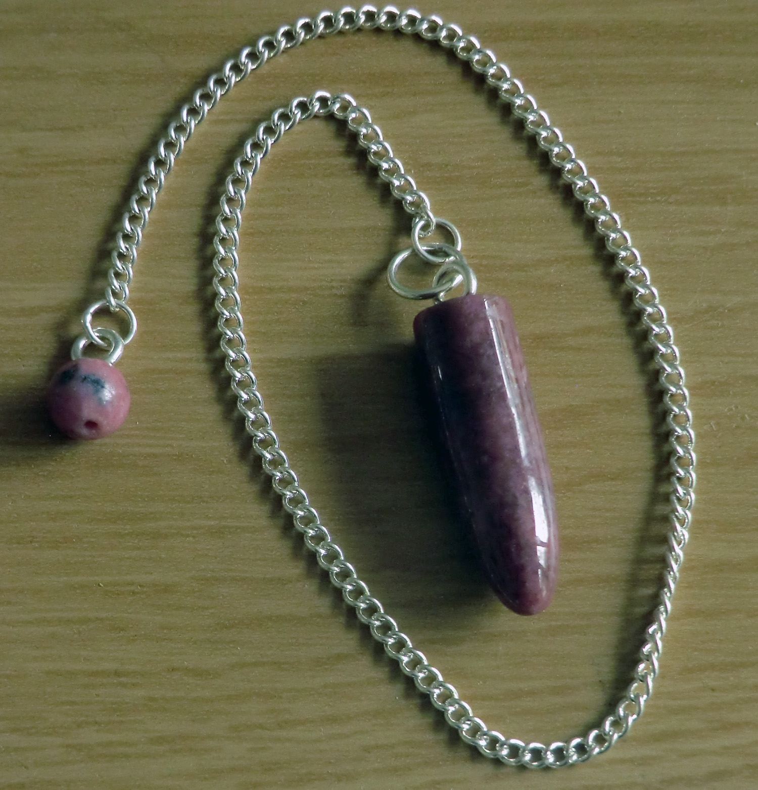 Rhodonite 'Bullet' Dowsing Pendulum